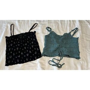 Lot Of 2 Summer Tops Storia Smocked Top And Forever 21 Crop Top‎ EUC! Small